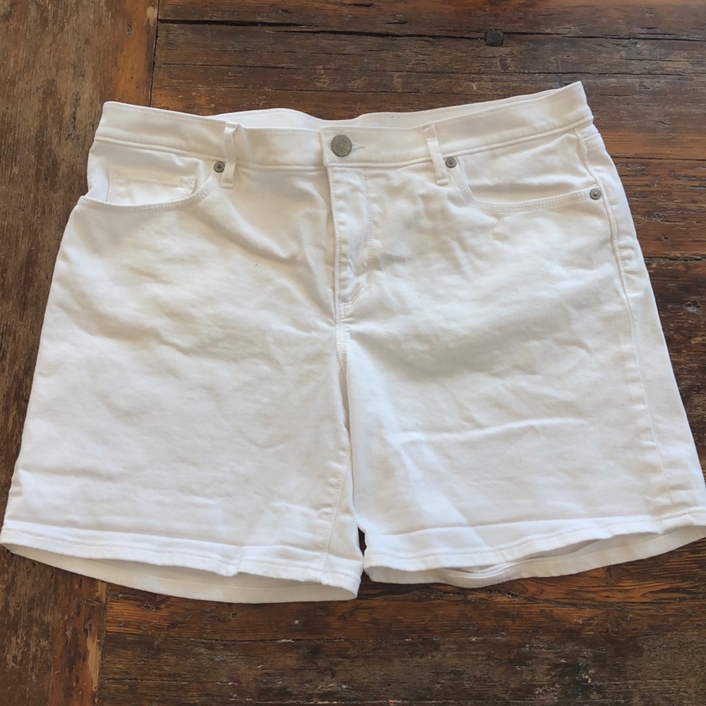 Loft white denim shorts
